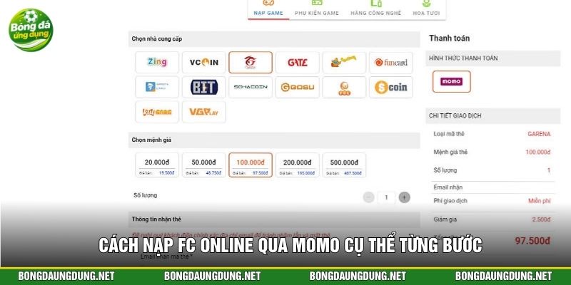 Cách nạp FC Online qua Momo cụ thể từng bước