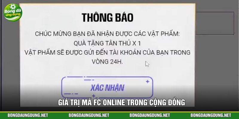 Giá trị mã FC Online trong cộng đồng