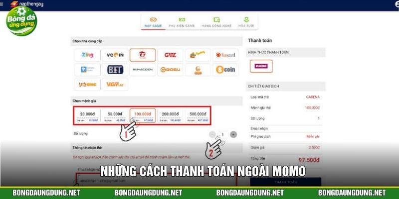 Những cách thanh toán ngoài Momo
