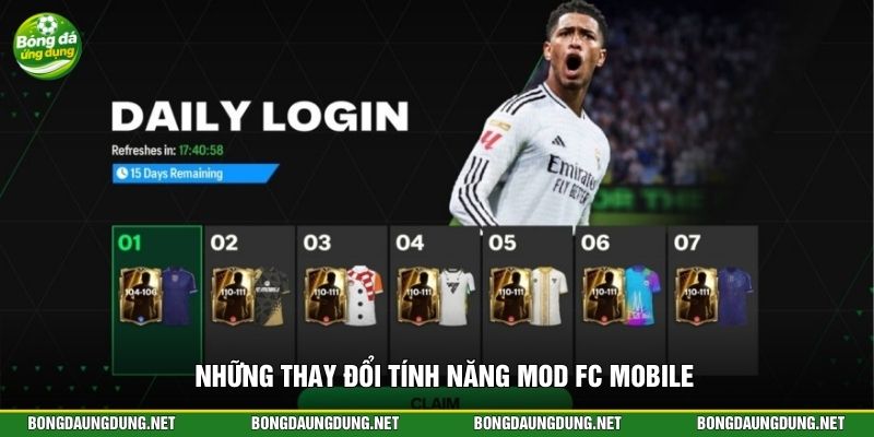 Những thay đổi tính năng MOD FC Mobile