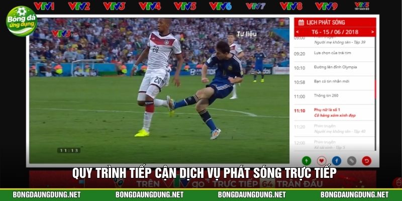 Quy trình tiếp cận dịch vụ phát sóng trực tiếp