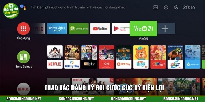 Thao tác đăng ký gói cước cực kỳ tiện lợi